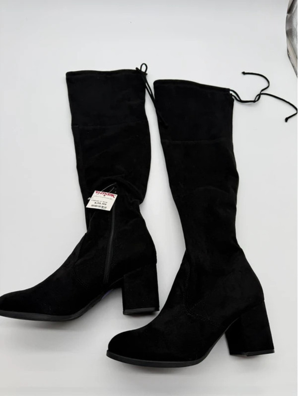 Unisa Black Knee-High Boots Size 8.5 with Block Heels